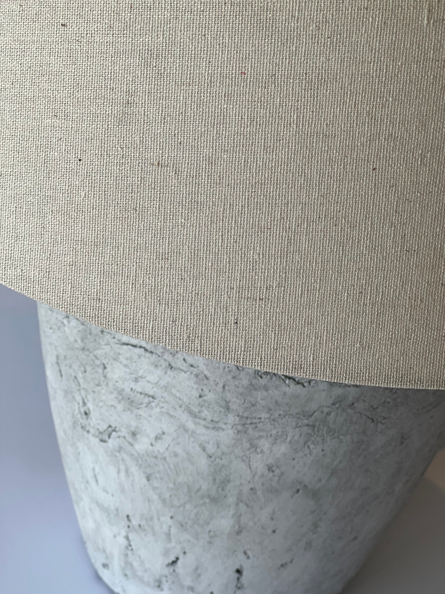 Antique-Style White Table Lamp with Linen Shade