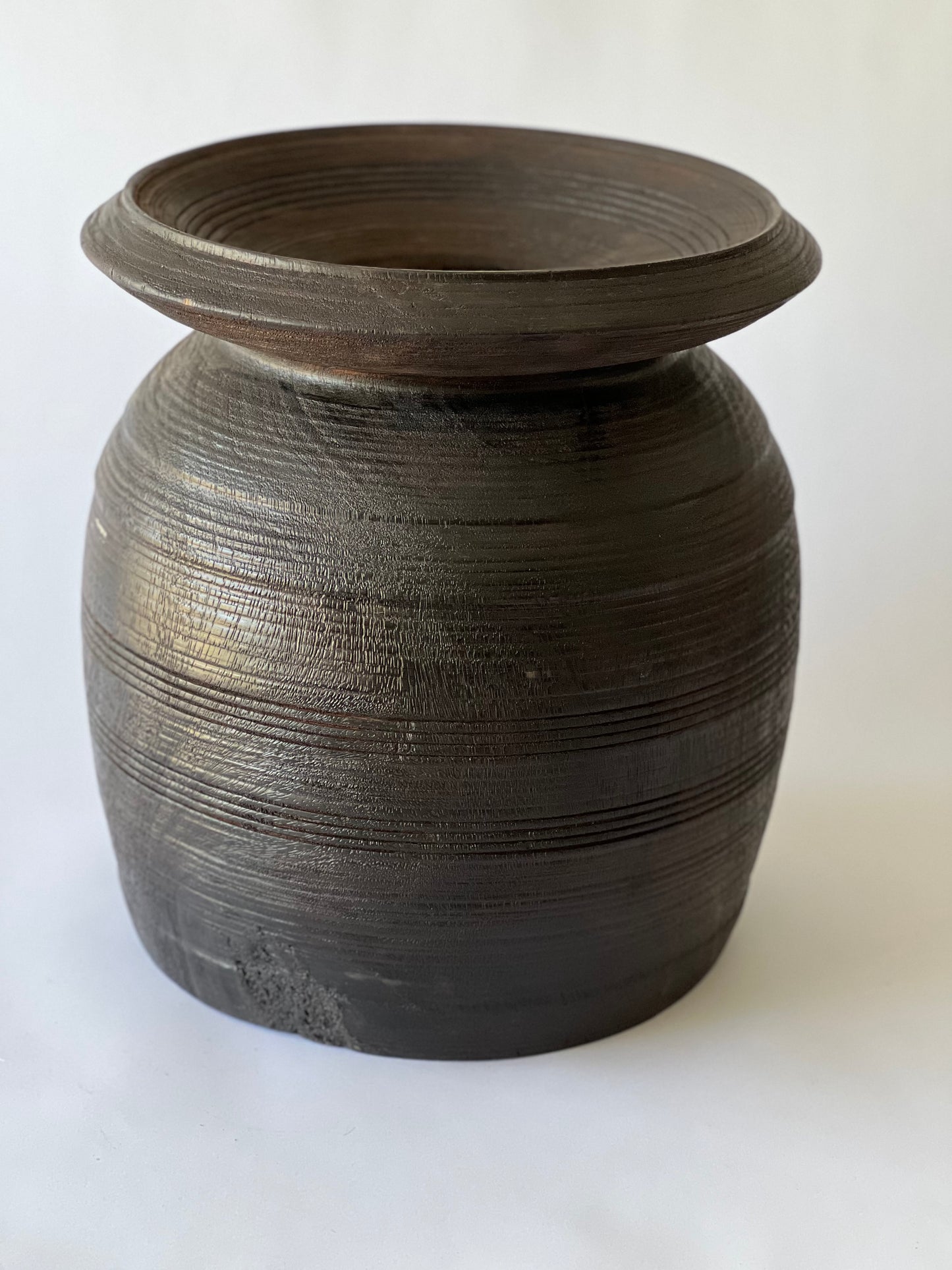 Large Handmade Indonesian Ghee Pot – Dark Brown (38x35cm)