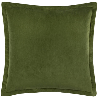 Merton Square Velvet Cushion Olive Oil
