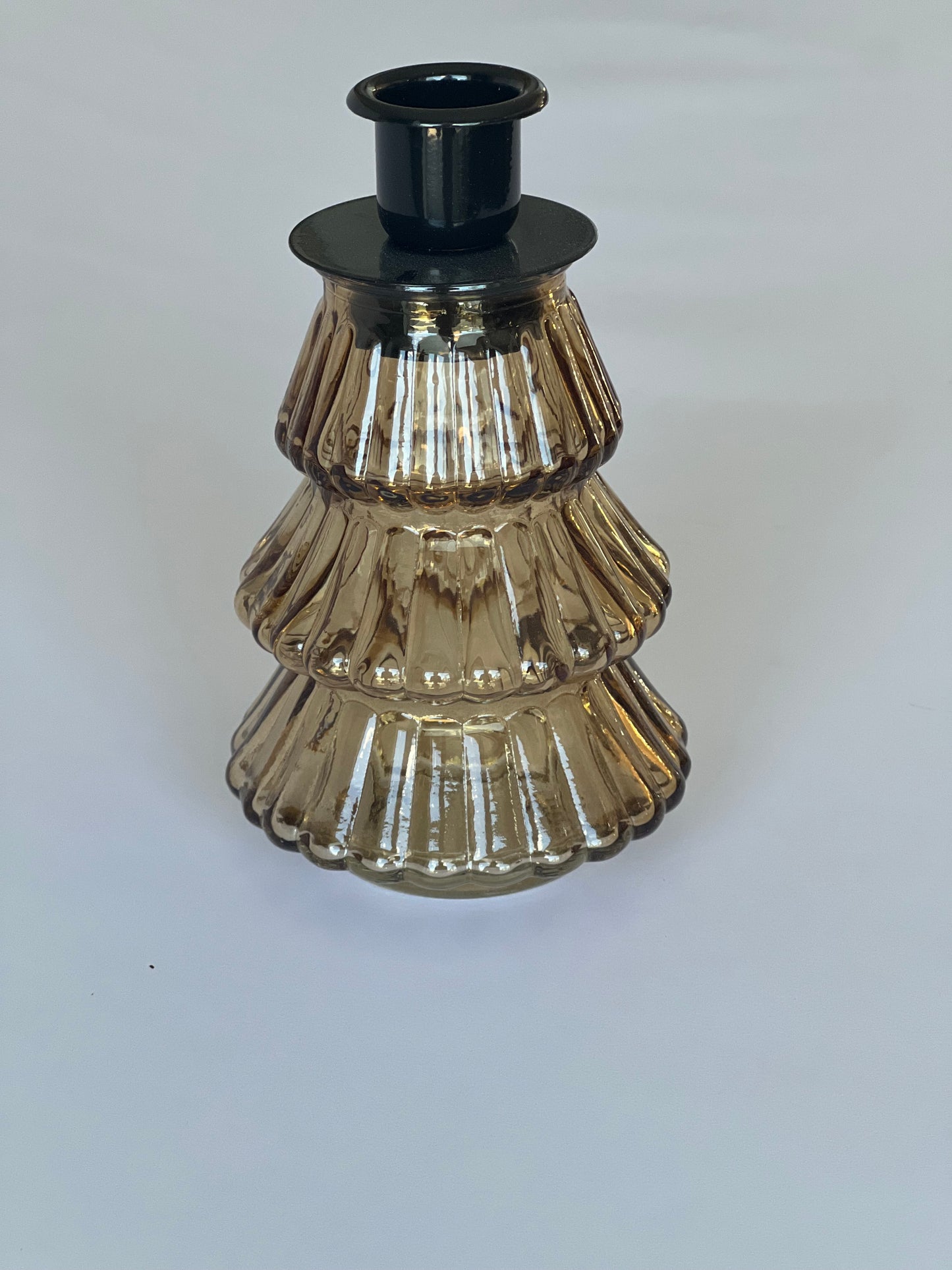 Glass Christmas Tree Candle Holder – 12cm