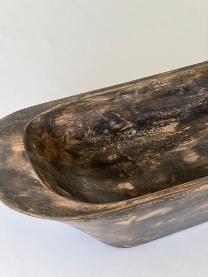 Indonesian Handmade Wooden Shallow Oblong Dish