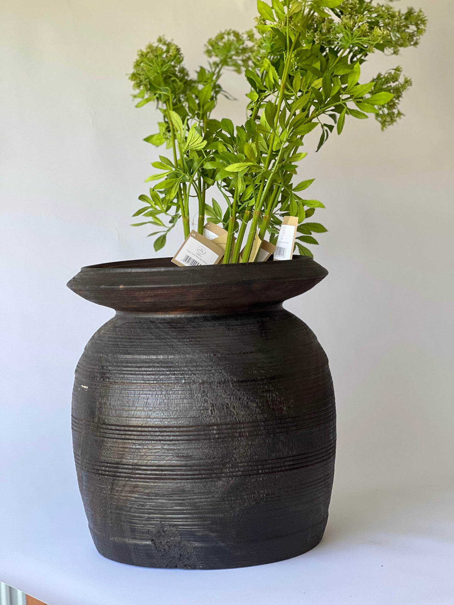 Large Handmade Indonesian Ghee Pot – Dark Brown (38x35cm)
