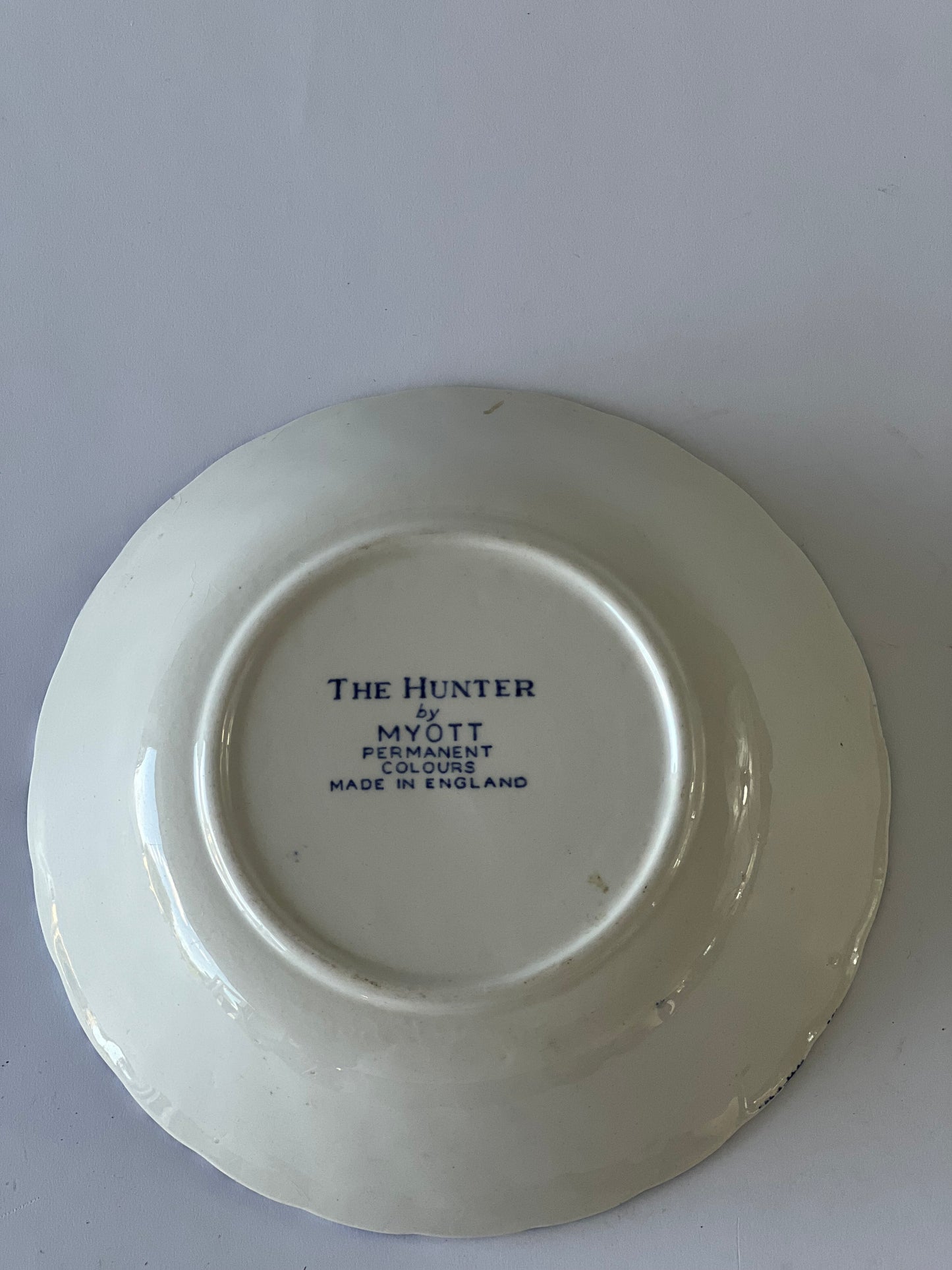 Set of 4 Vintage Blue & White Bowls by Myott – “The Hunter”