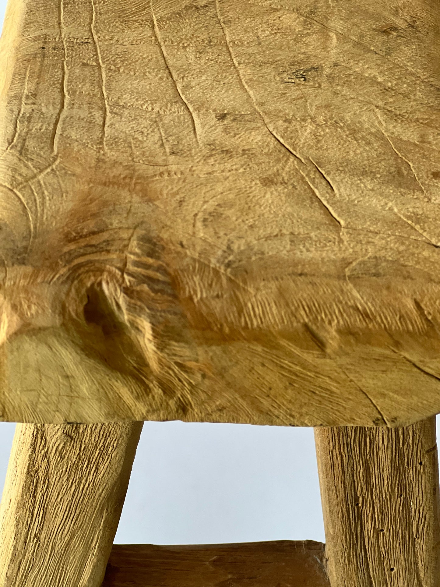 Small Handmade Teak Wood Stool (H29 x L35 x W16cm)