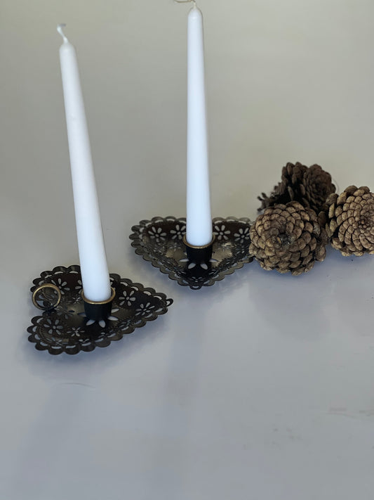 Heart-Shaped Metal Candle Holder – 9cm