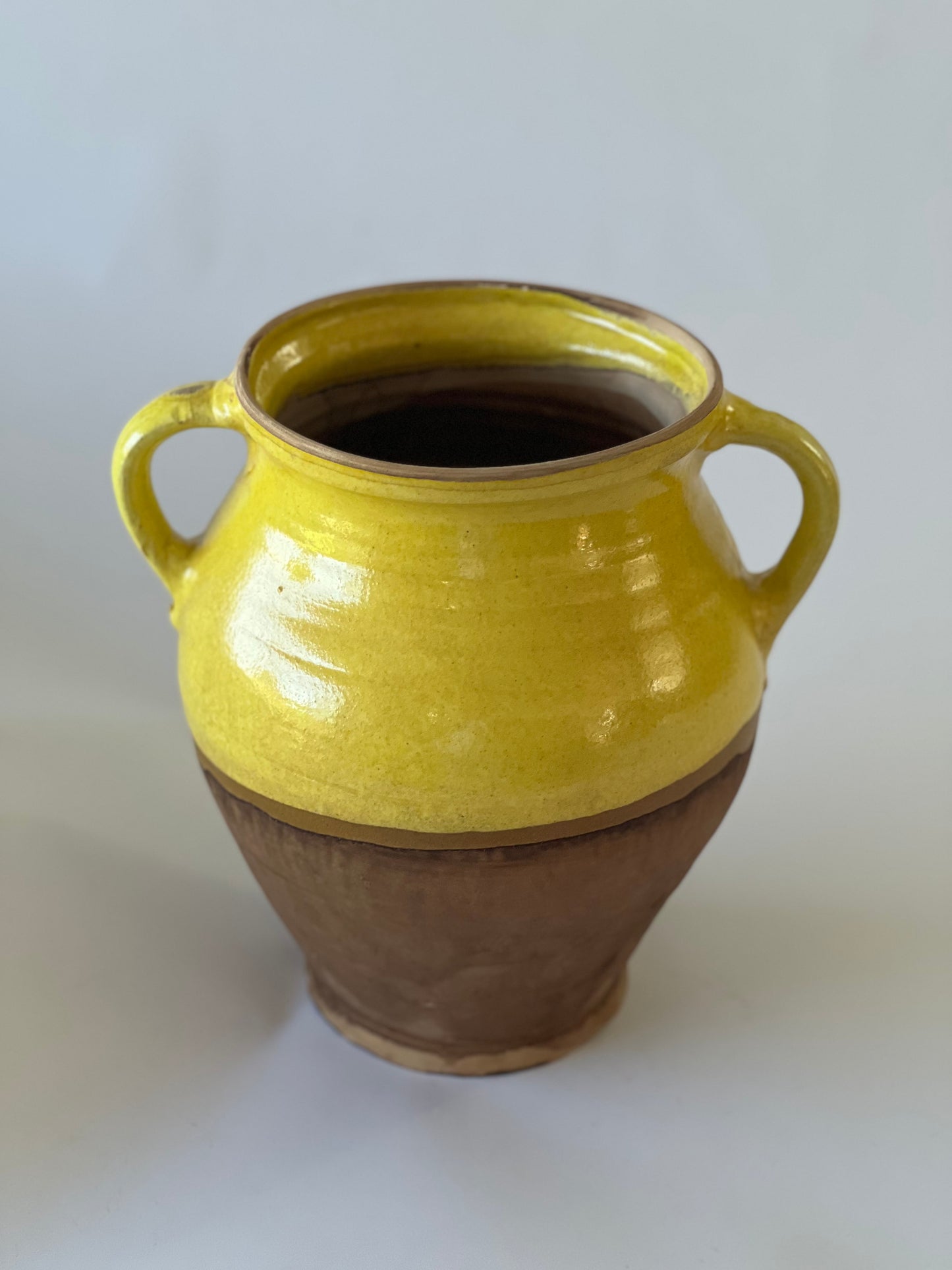 Handmade Hungarian Pottery Jug – Yellow & Natural Finish 26x21cm