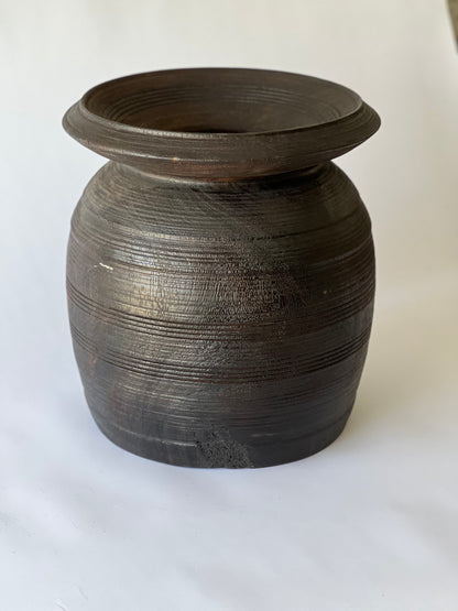 Large Handmade Indonesian Ghee Pot – Dark Brown (38x35cm)