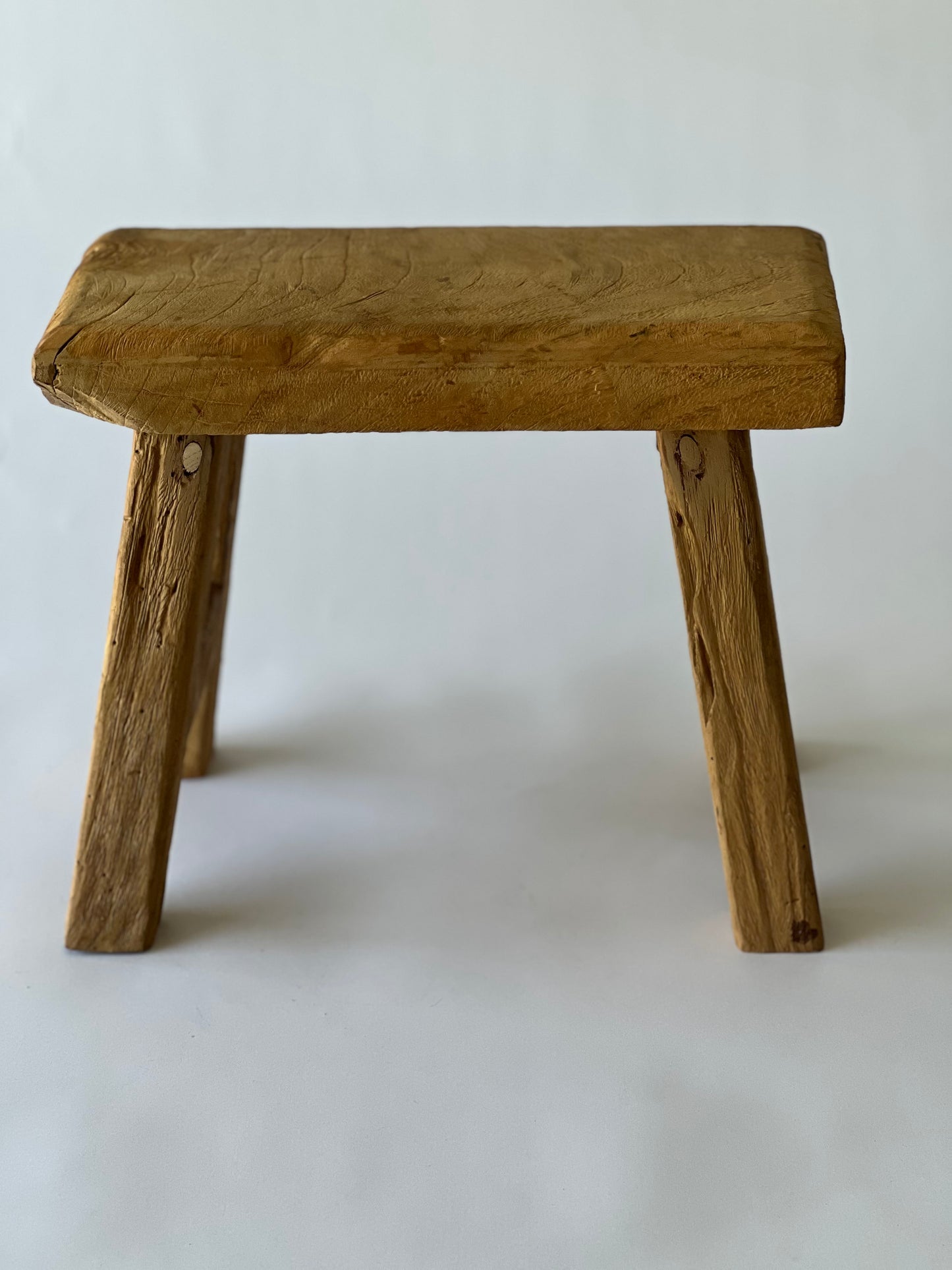 Small Handmade Teak Wood Stool (H29 x L35 x W16cm)