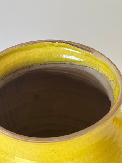 Handmade Hungarian Pottery Jug – Yellow & Natural Finish 26x21cm