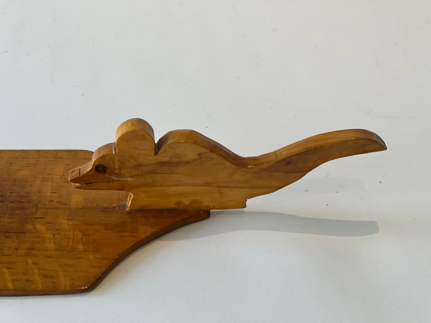 Vintage Wooden Cheese Board with Mouse Handle