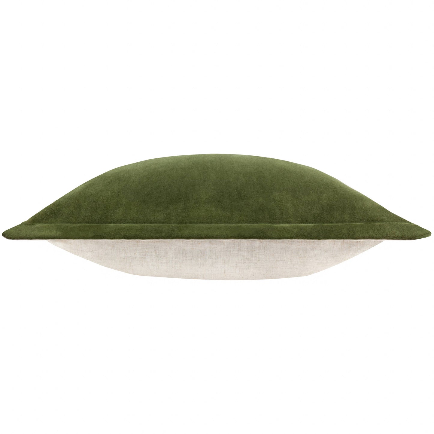 Merton Square Velvet Cushion Olive Oil