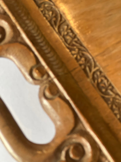 Hand-Carved Wooden Indian Tray with Intricate Detail (c.1900, L60 × W34 cm)