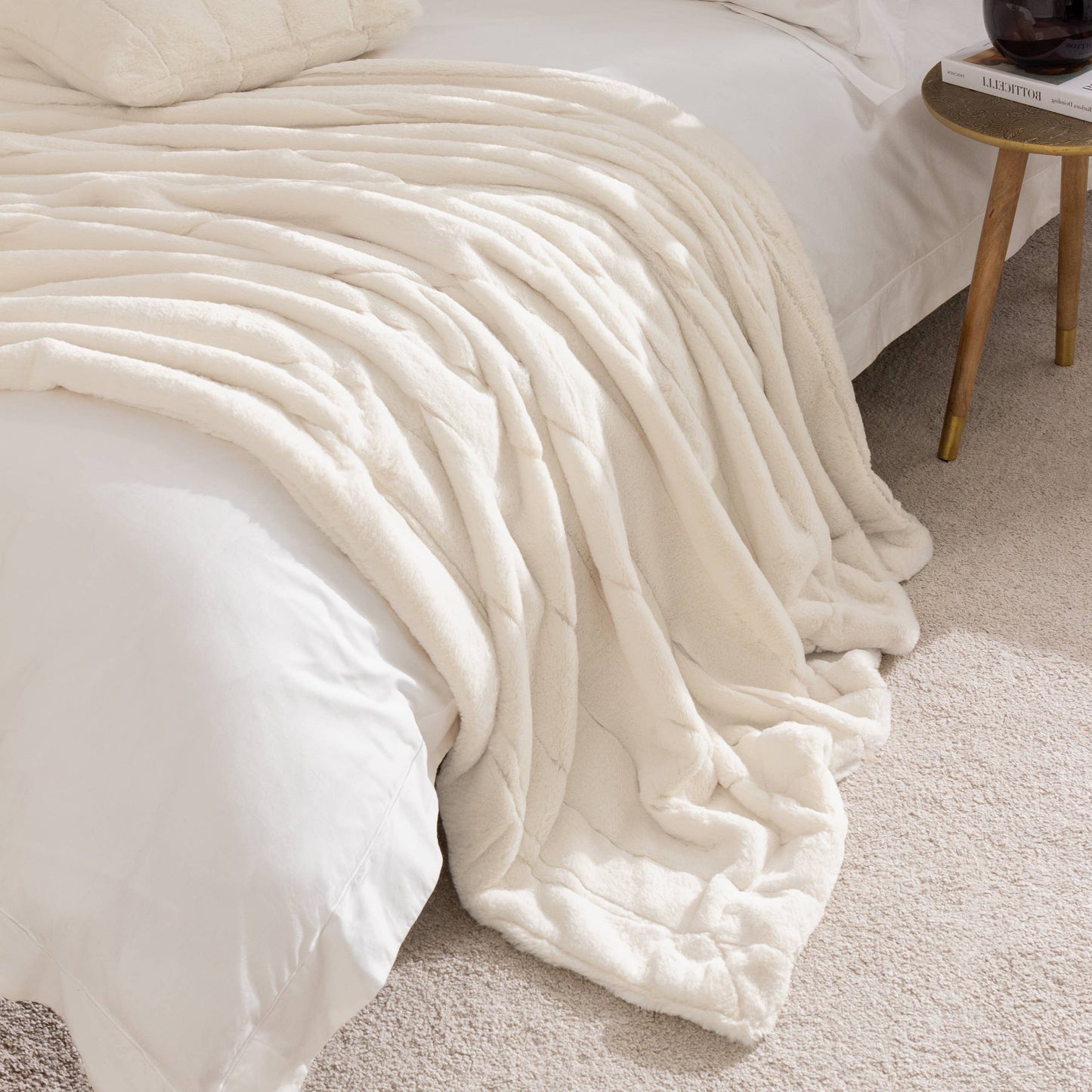 Empress Faux Fur Throw Cream