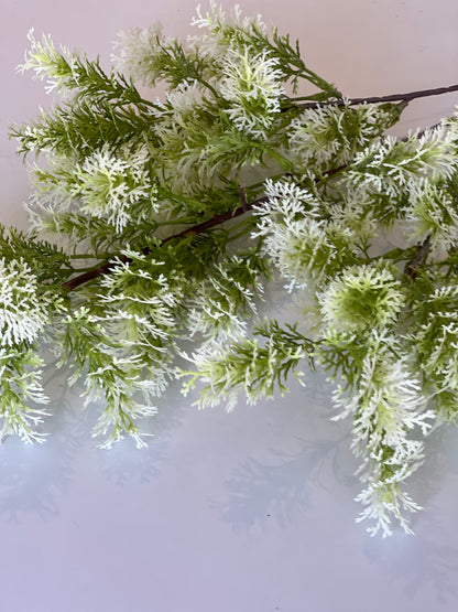 Foliage spray stem white and green 72cm