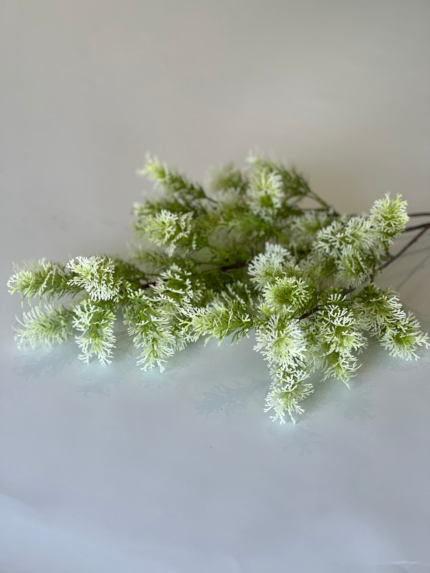 Foliage spray stem white and green 72cm