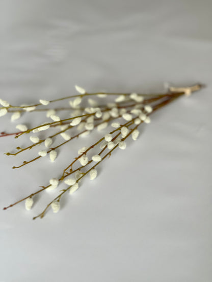 Hand tied x 3 faux pussy willow stems