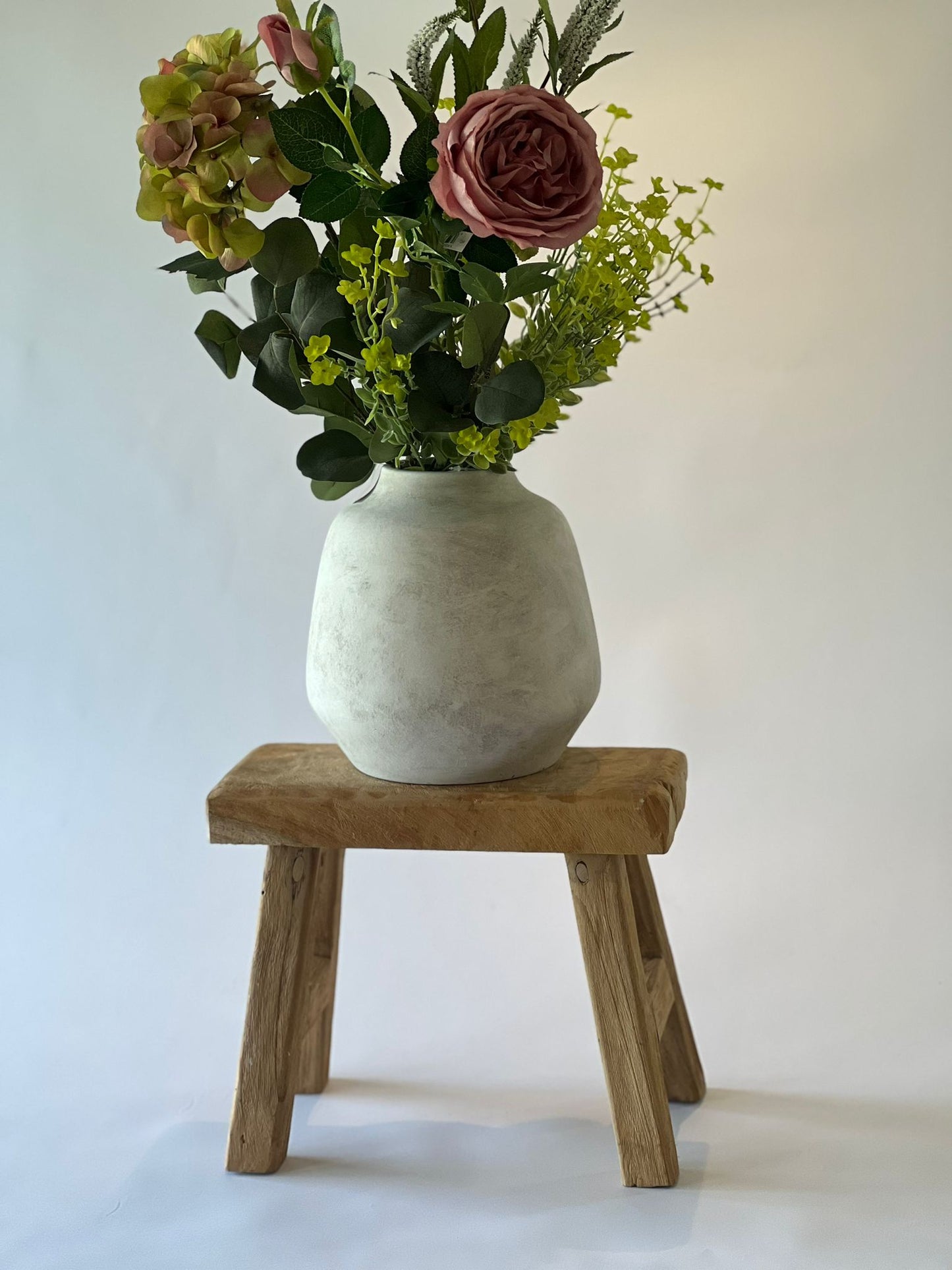 Small Handmade Teak Wood Stool (H29 x L35 x W16cm)